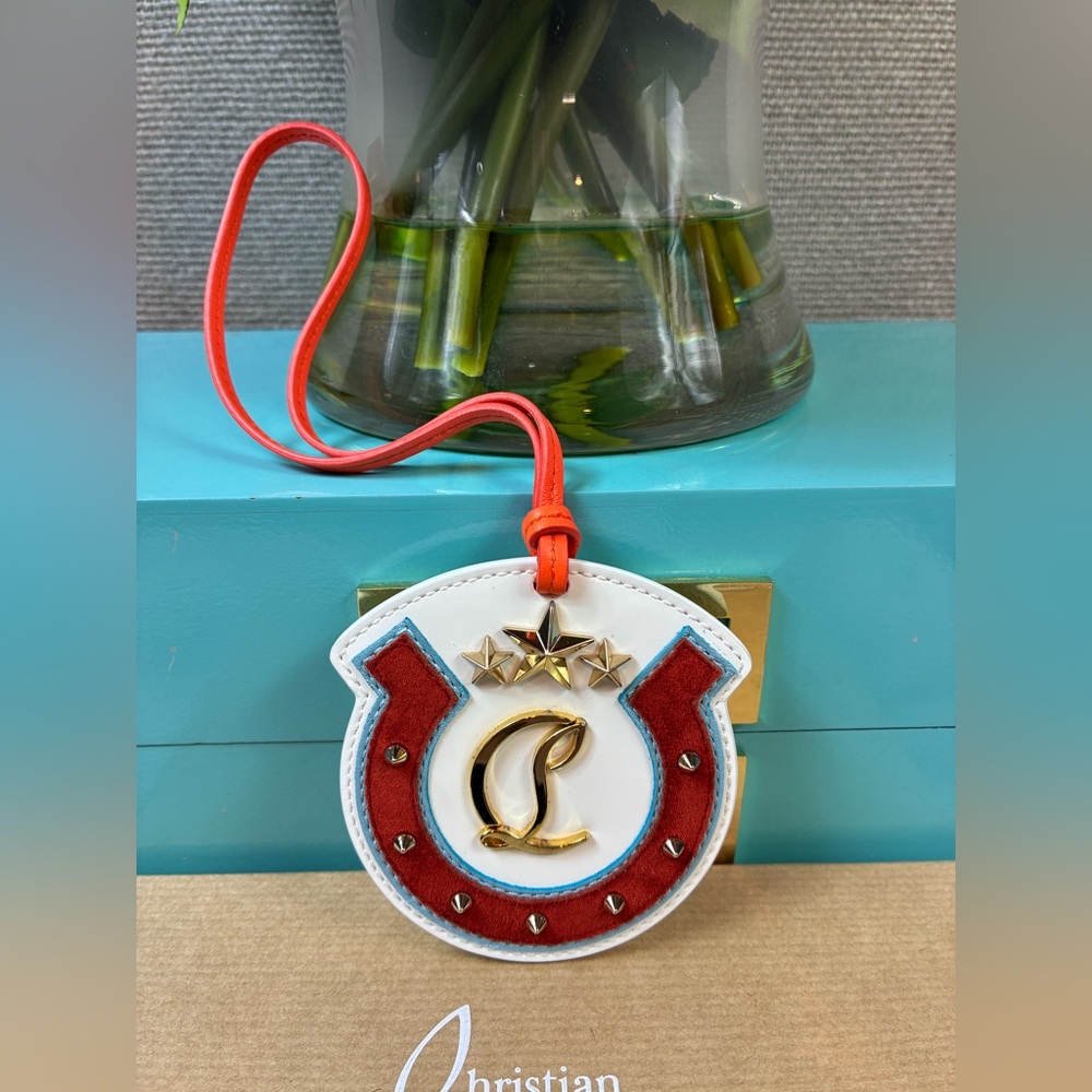 Christian Louboutin Giddy White Rodeo Bag Charm NWT Authentic - Retail $395